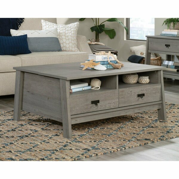 Sauder Trestle Lift Top Coffee Table Mo , Partial top lifts up and forward to create versatile work surface 428840